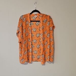 La Hearts Orange Floral Kimono